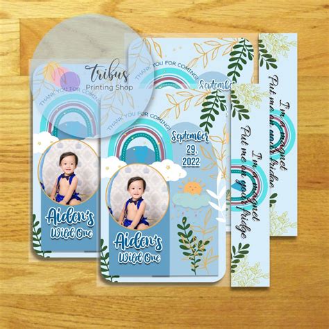 ref magnet christening|Boho Rainbow Personalized Ref Magnet for Christening Baptism .